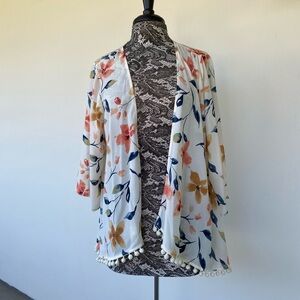 Floral Open Front Kimono Cardigan size XL
